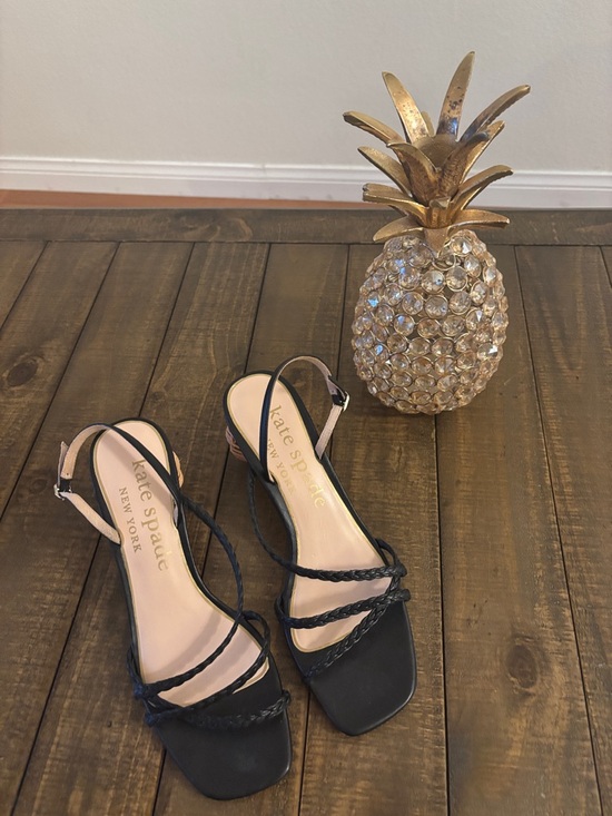 kate spade Shoes - kate spade Black Braided Strap Slingback Heels